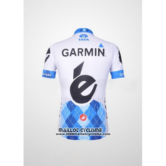 2011 Maillot Ciclismo Garmin Cervelo Bleu et Blanc Manches Courtes et Cuissard